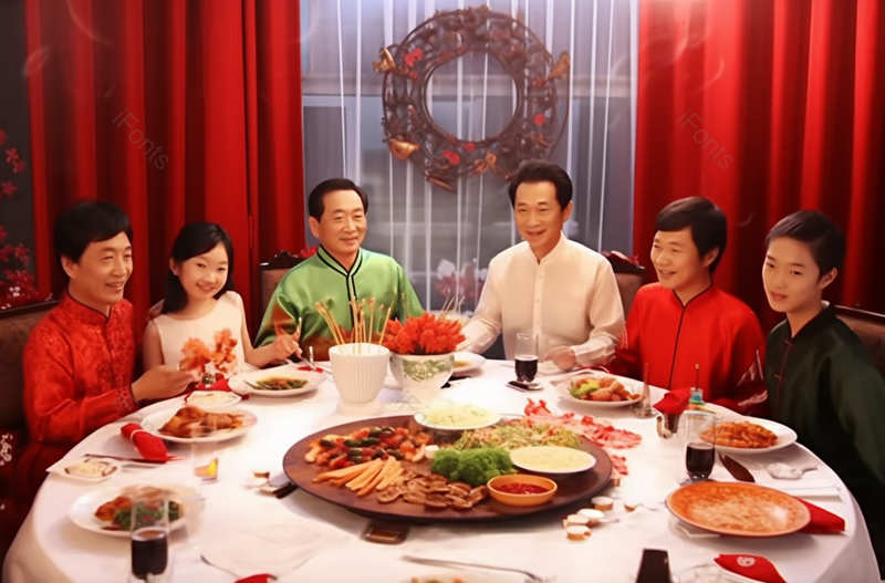 东方家庭过年吃团圆饭,高清,摄影图,摄影图片,图片大全,摄影图免费下载